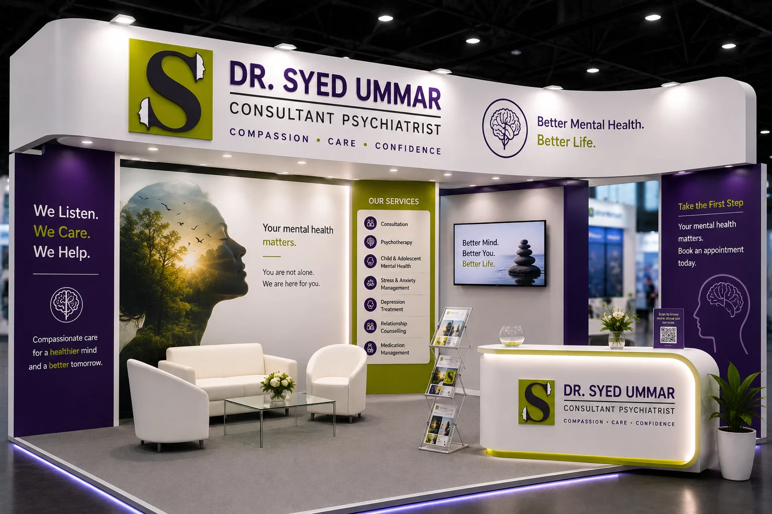 Dr. Syed Ummar Consultant Psychiatrist clinic reception branding in Coimbatore