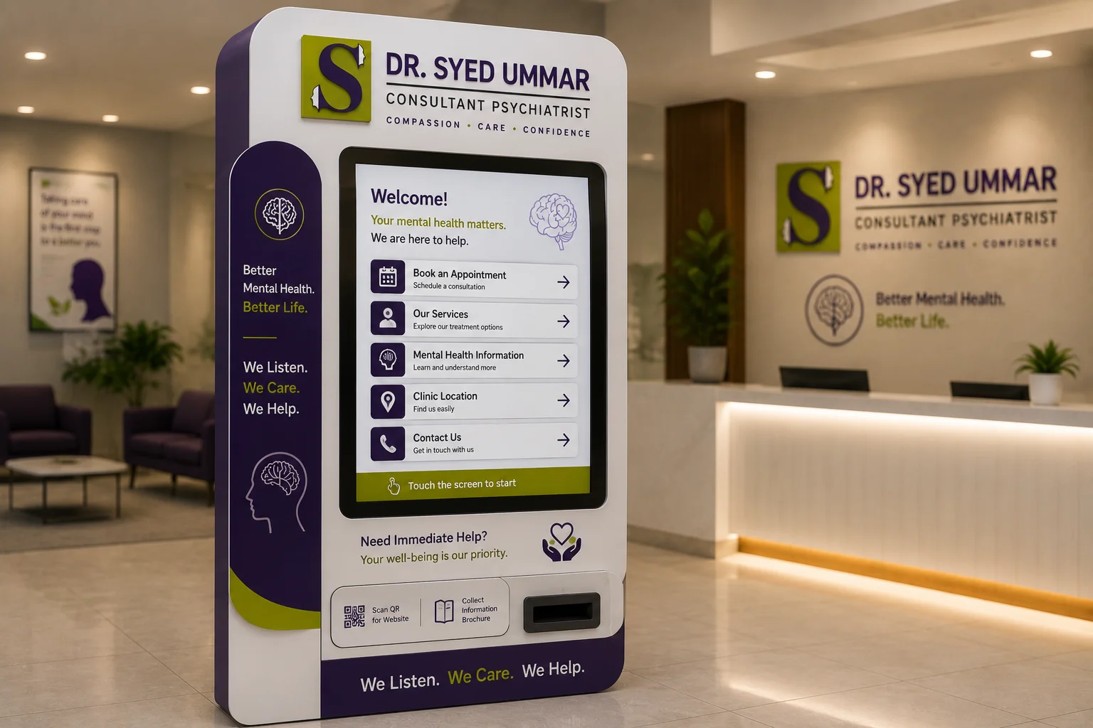 Dr. Syed Ummar Consultant Psychiatrist digital information kiosk branding in Coimbatore