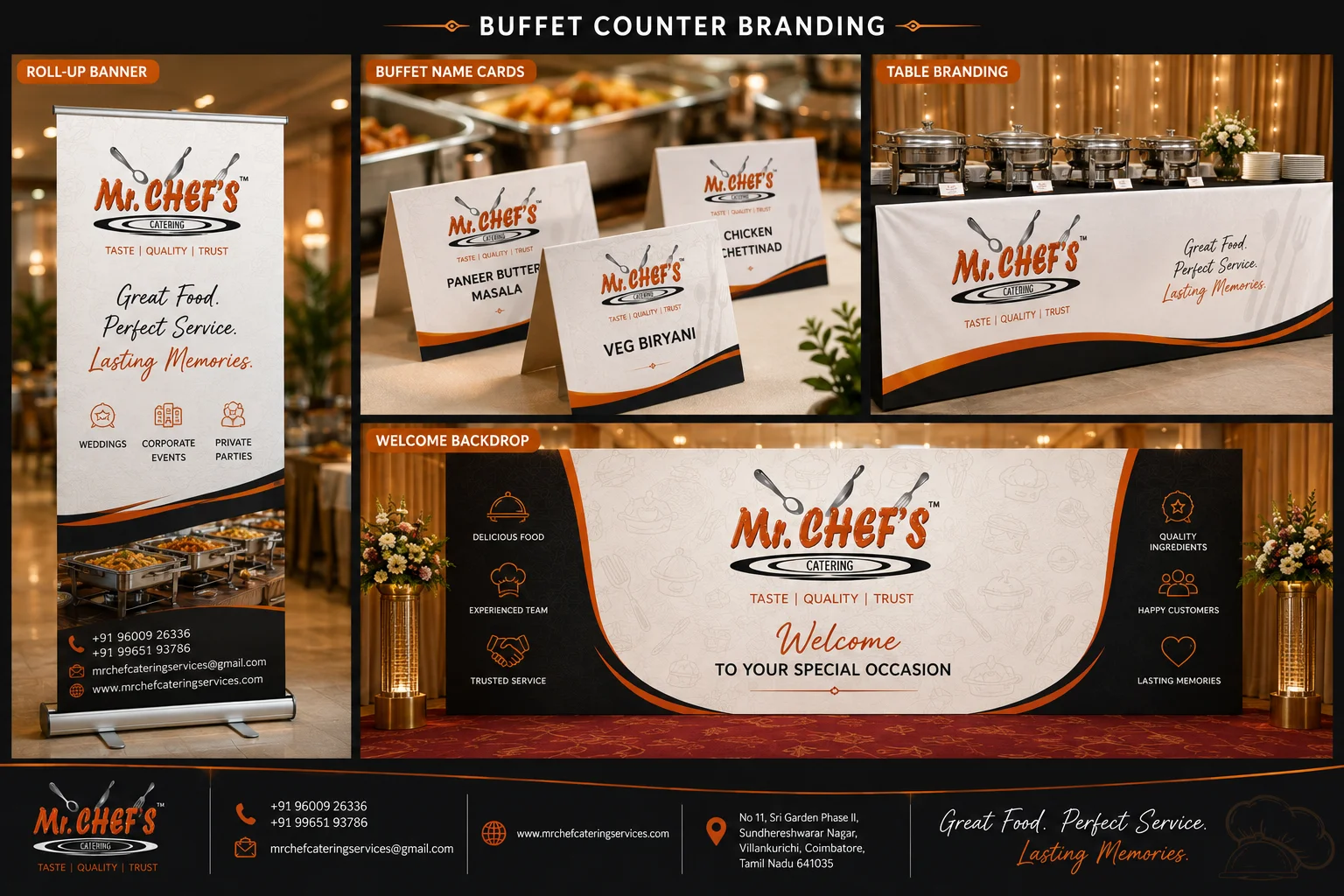 Mr Chef's Catering Services Buffet Counter Branding