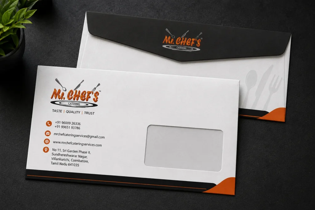 Mr Chef's Catering Services Envelope Design