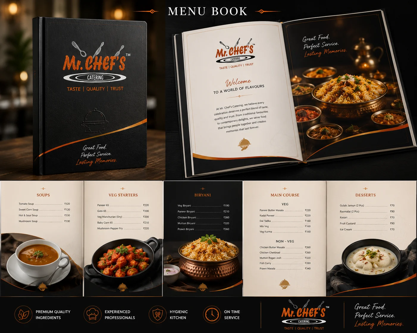 Mr Chef's Catering Services Menu Book Design