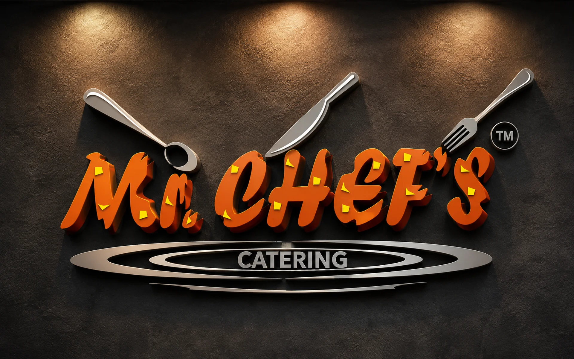 Mr Chef's Catering Services Premium 3D Logo Wall