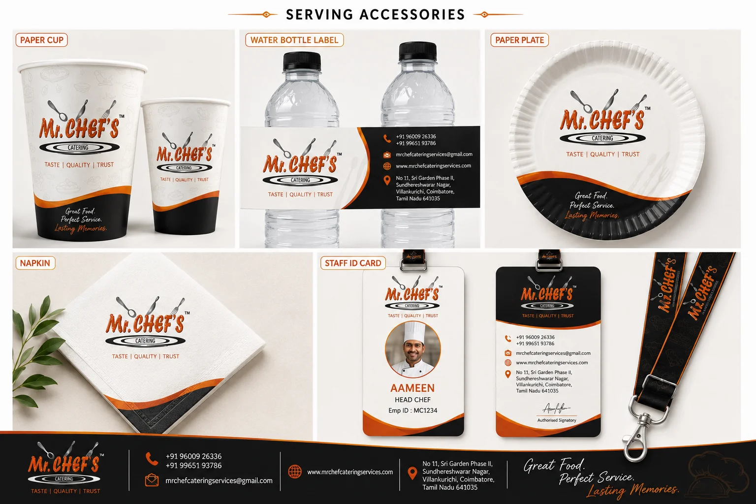 Mr Chef's Catering Services Serving Accessories Branding